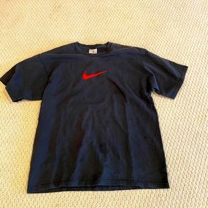 RARE‼️
Vintage Nike Suede Center Swoosh Tee 
Black&Orange